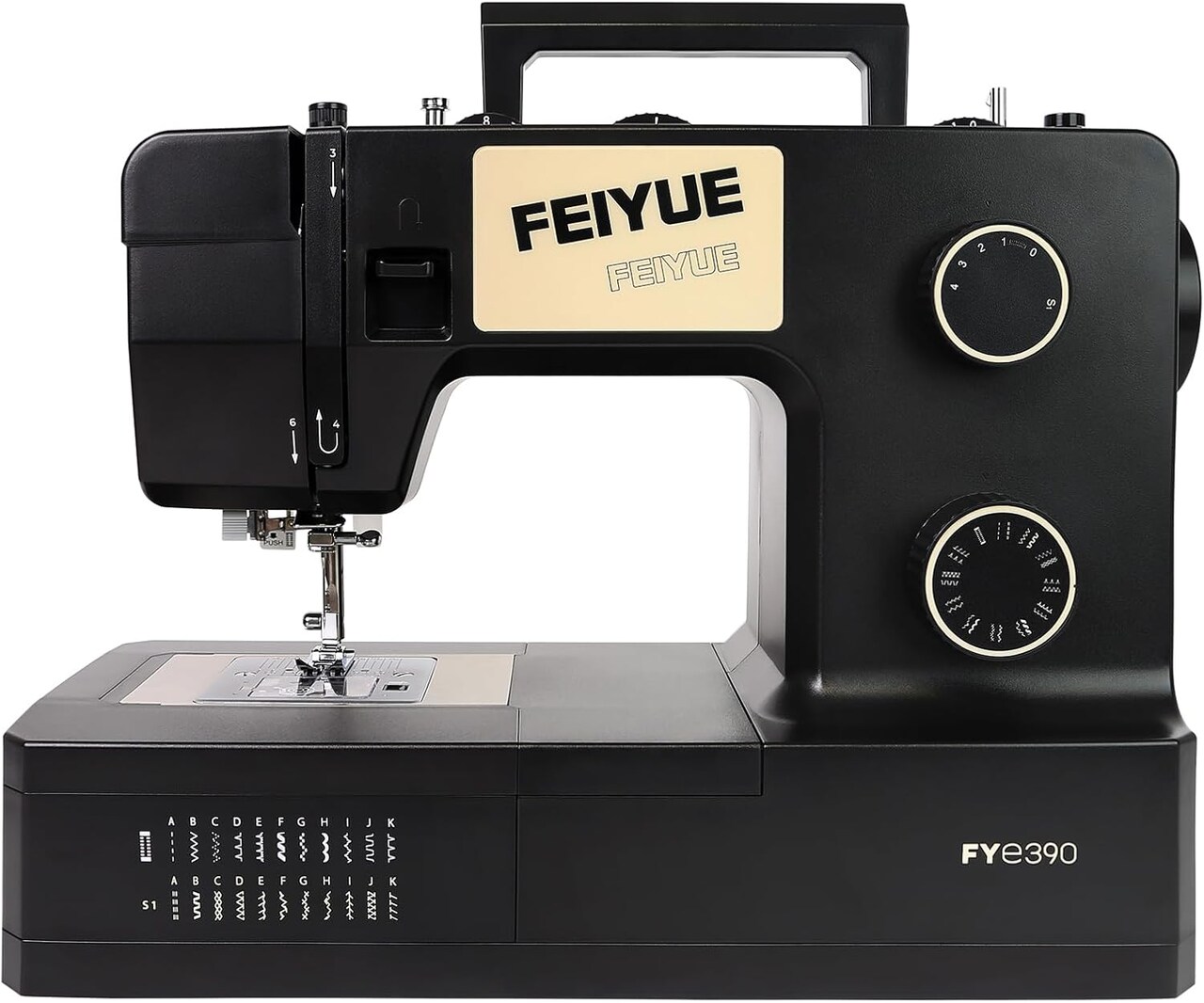 FEIYUE FYe390 Sewing Machine, Energy Saving Servo Motor, Heavy Duty & Portable, 23 Built-in Stitches, Multiple Needle Positions, 6 Bobbins & 5 Included Sewing Feet